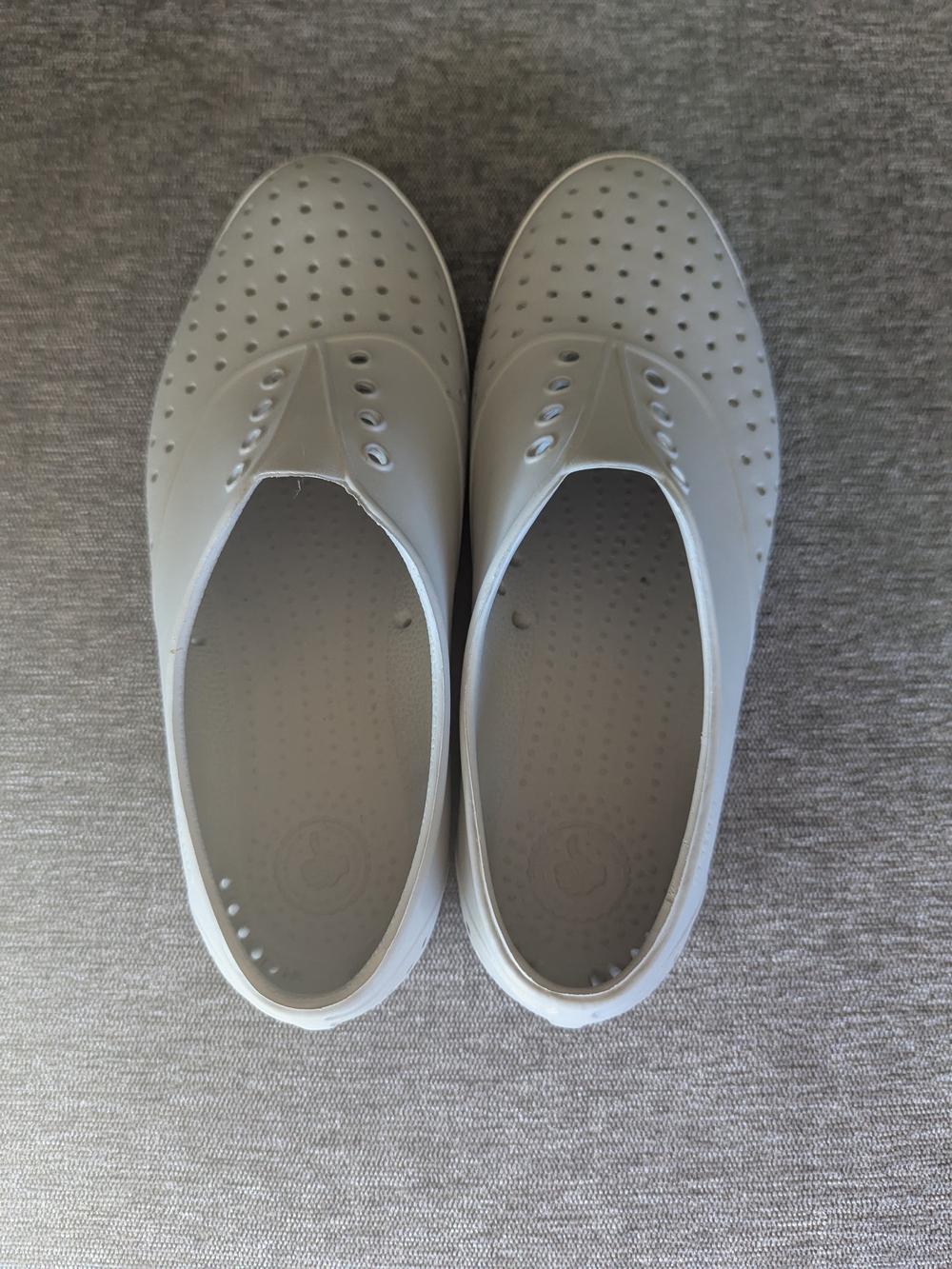 Native Women's Perforated Slip-On Shoes in Light Gray